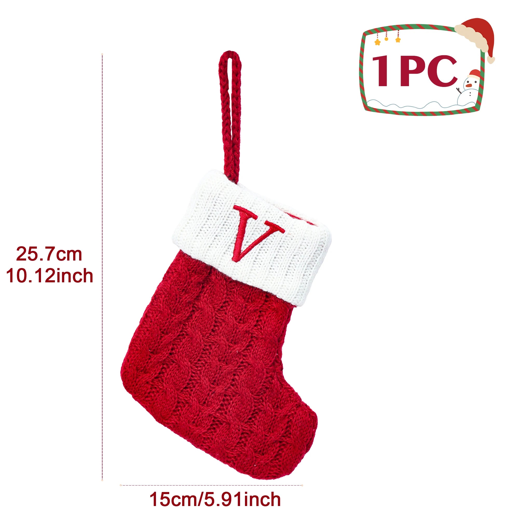 Socks Knitting Snowflake Letter