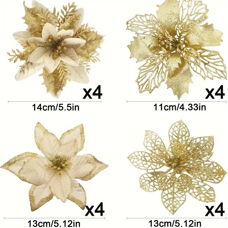 Christmas Glitter Flowers