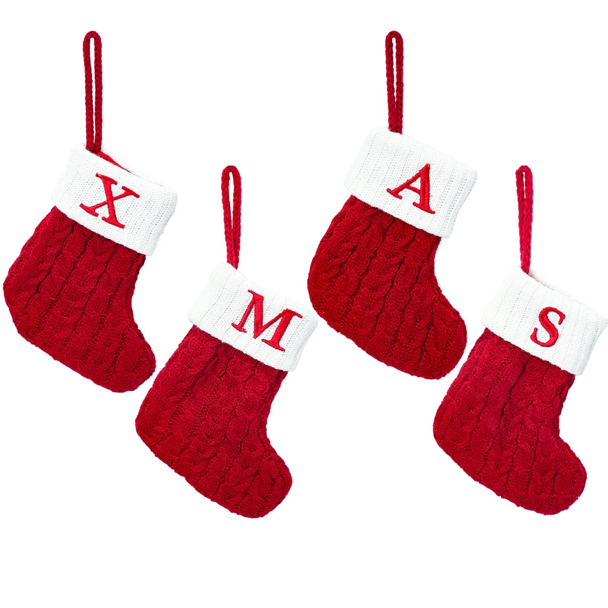 Socks Knitting Snowflake Letter