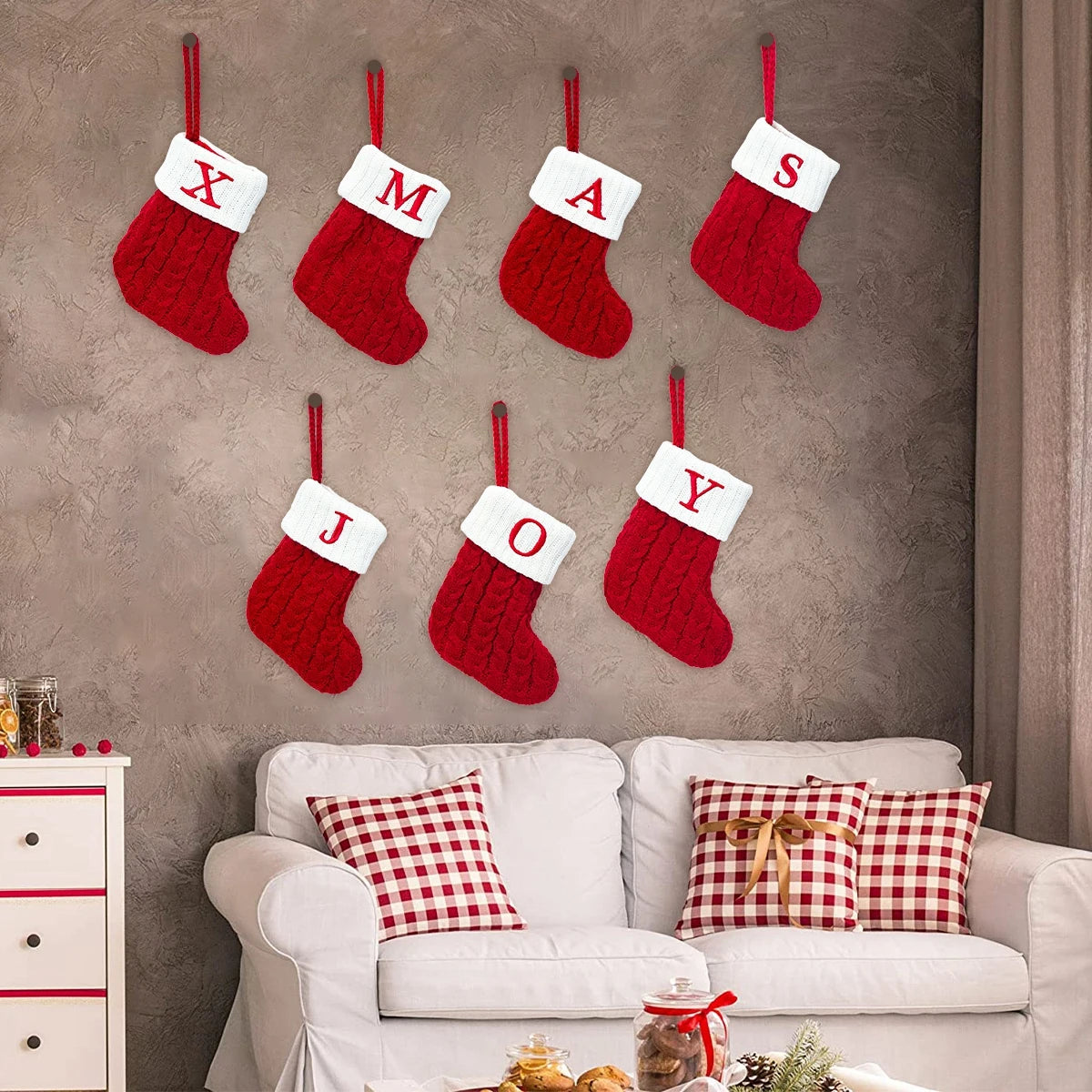 Socks Knitting Snowflake Letter