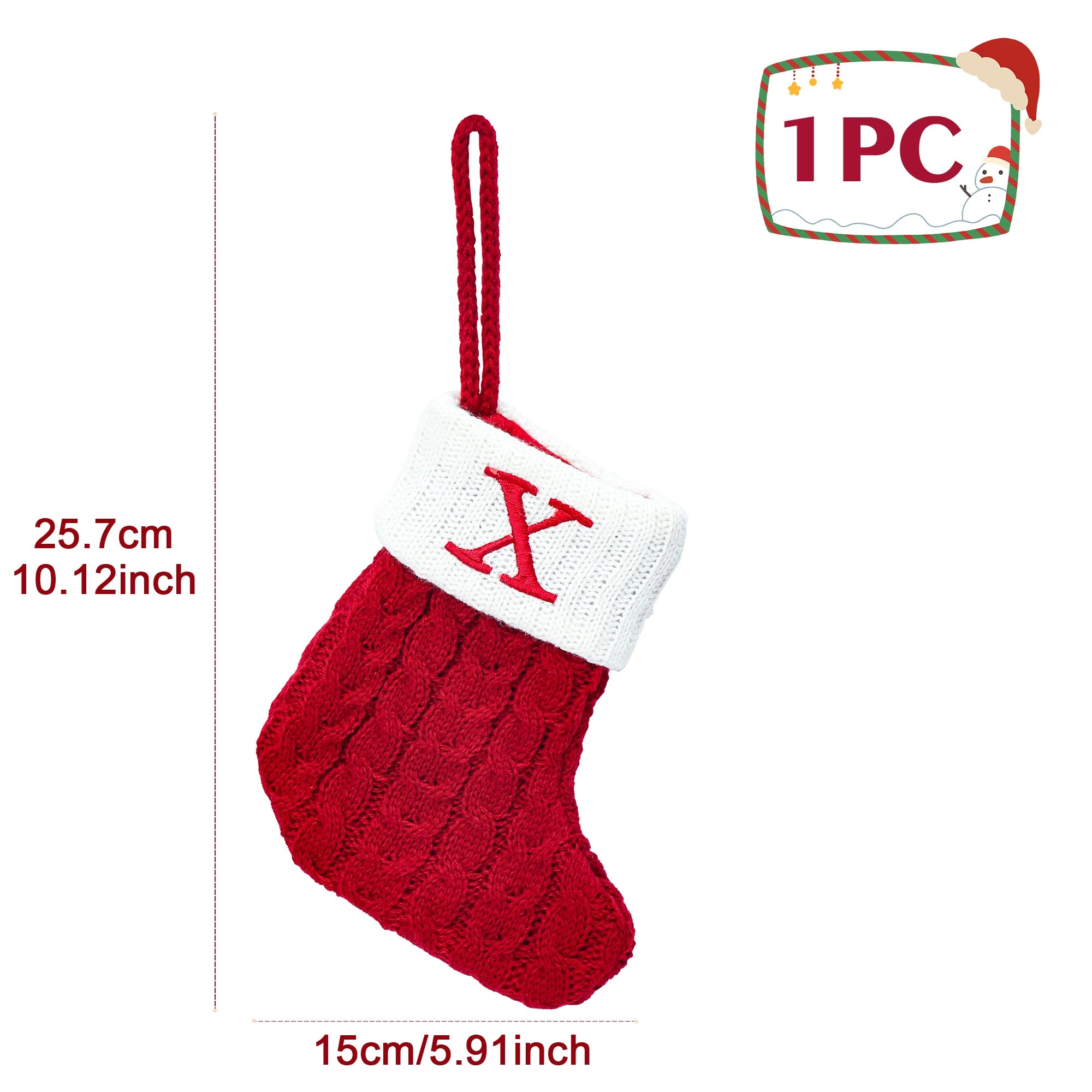 Socks Knitting Snowflake Letter
