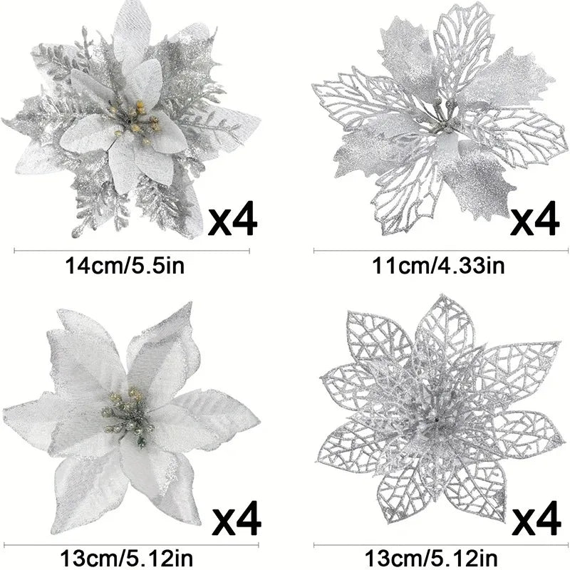 Christmas Glitter Flowers