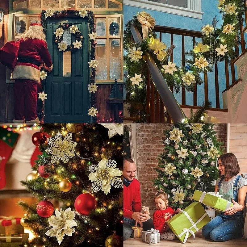 Christmas Glitter Flowers