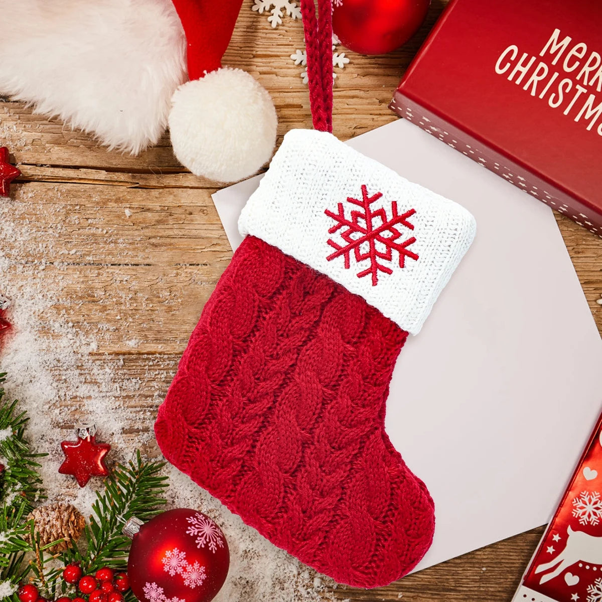 Socks Knitting Snowflake Letter