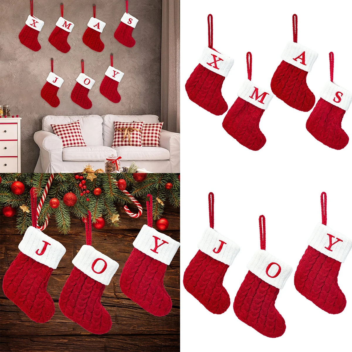 Socks Knitting Snowflake Letter