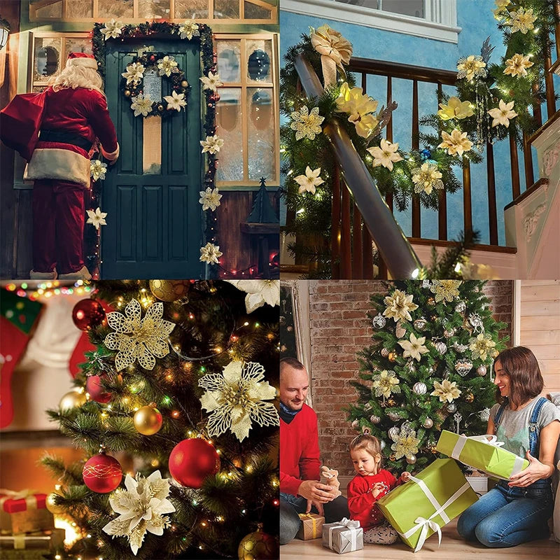 Christmas Glitter Flowers