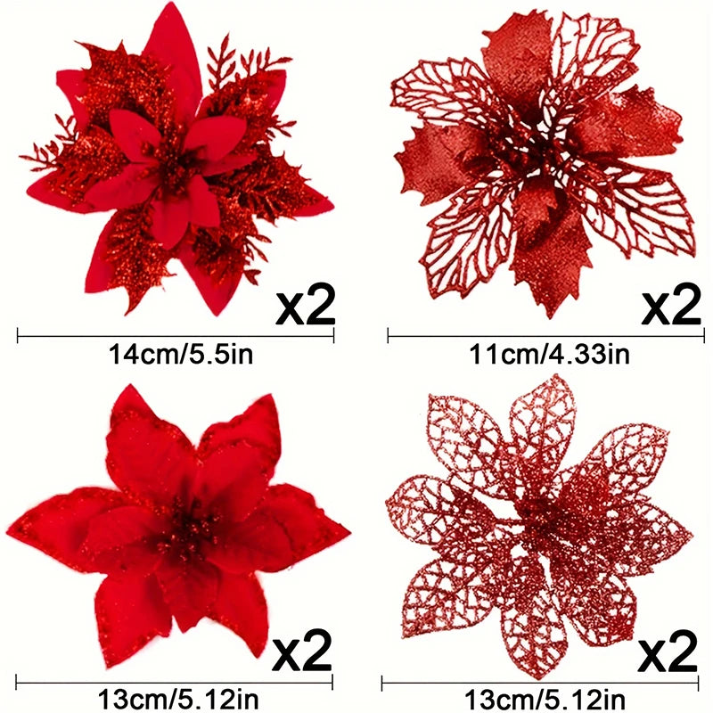 Christmas Glitter Flowers