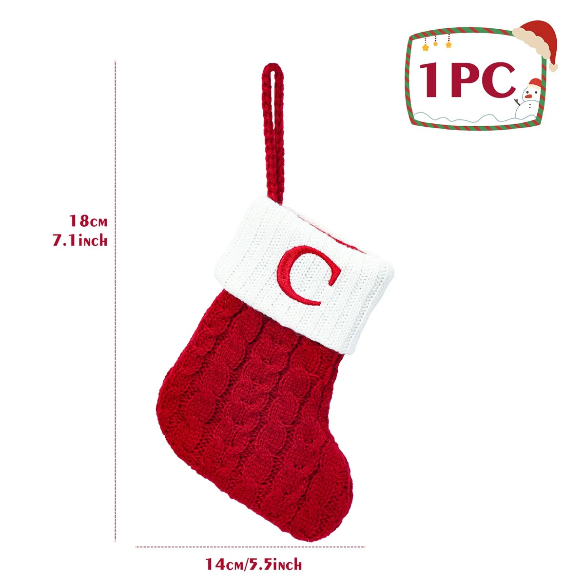 Socks Knitting Snowflake Letter
