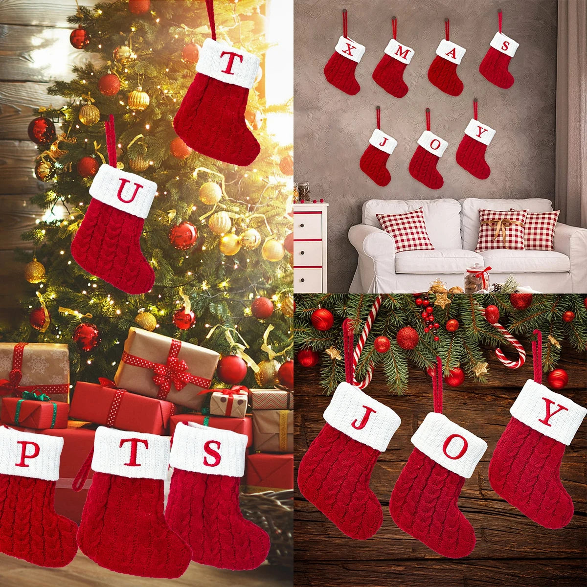 Socks Knitting Snowflake Letter