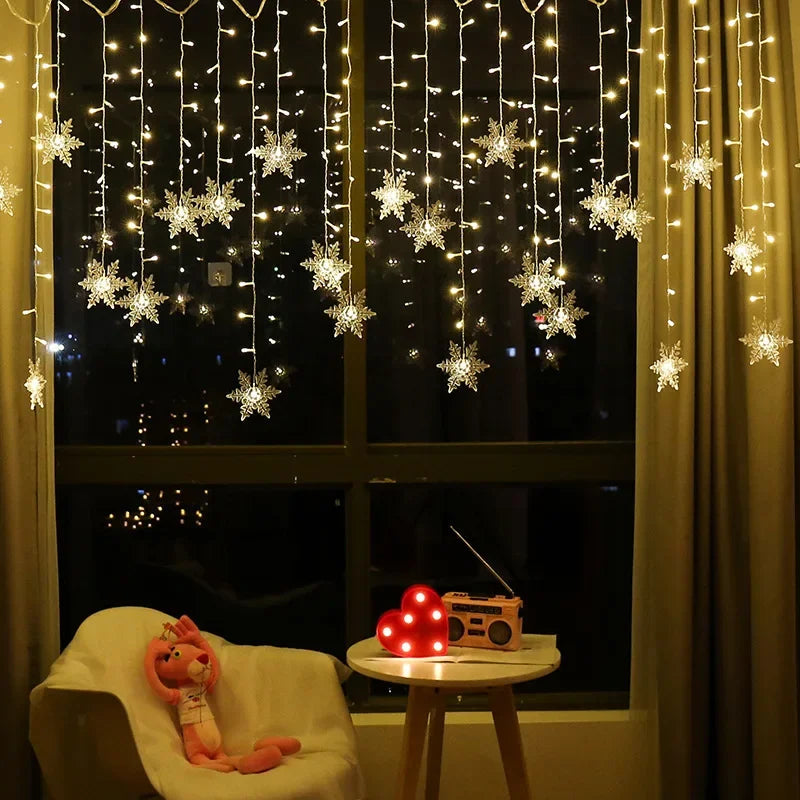Curtain Snowflake Lights