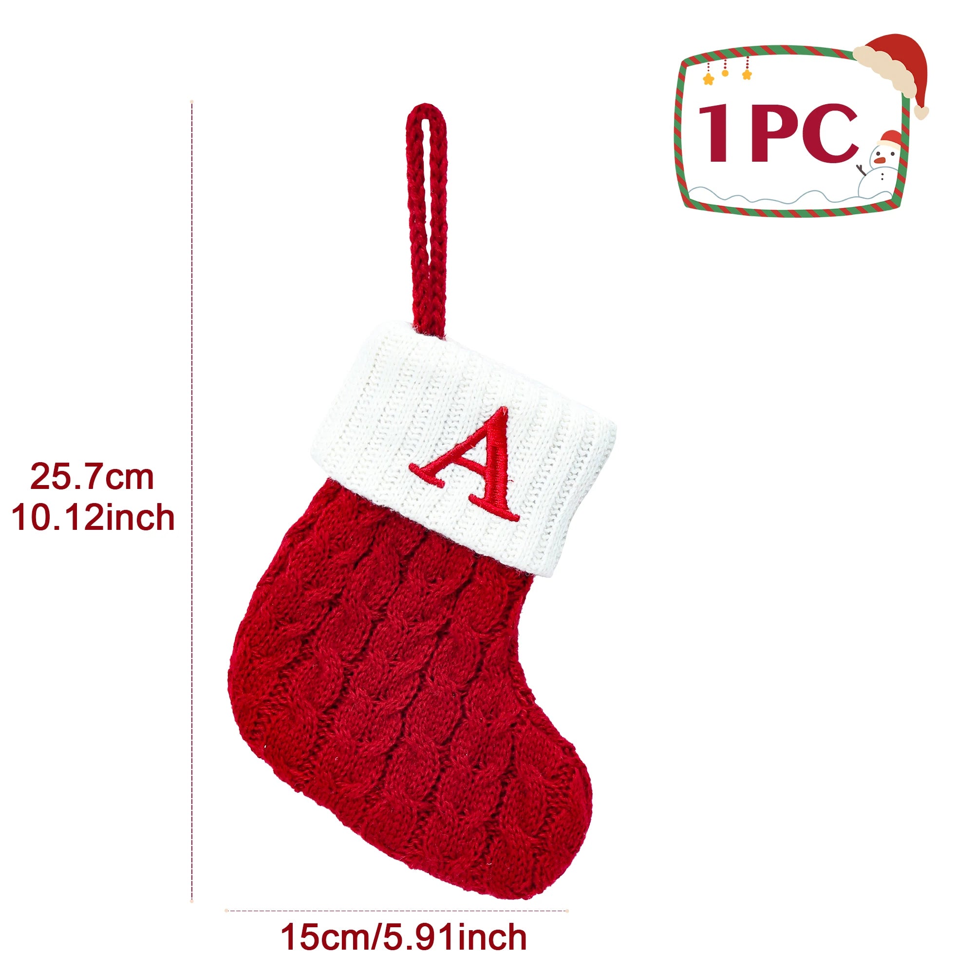 Socks Knitting Snowflake Letter
