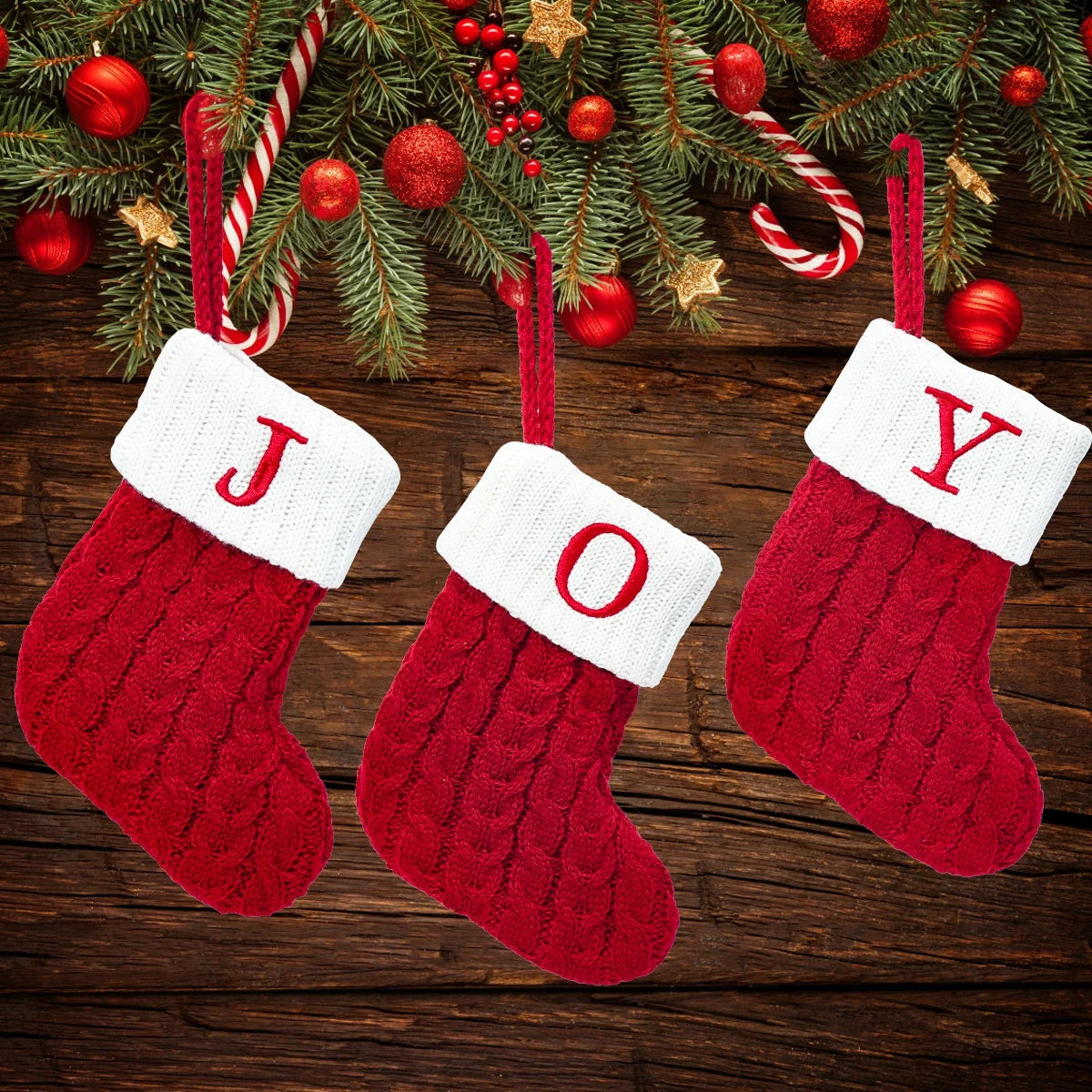Socks Knitting Snowflake Letter