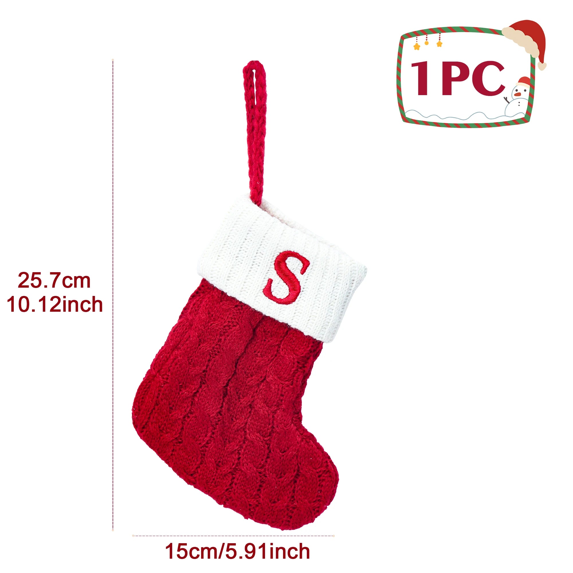 Socks Knitting Snowflake Letter