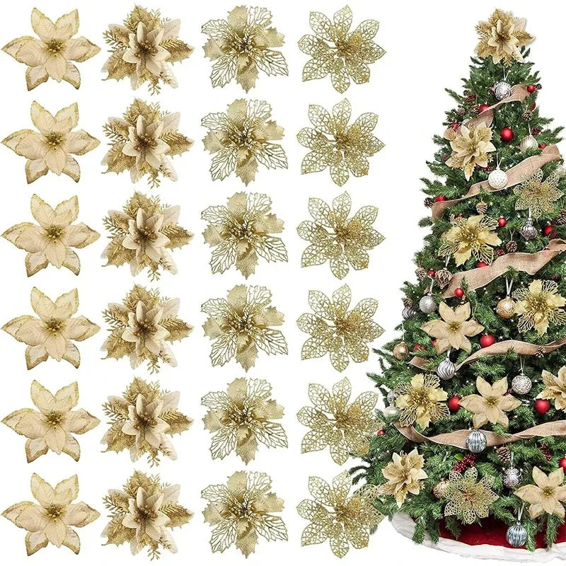 Christmas Glitter Flowers